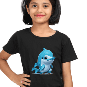 Whimsical Dolphin T-Shirt for Girls – Playful Ocean Design