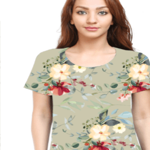 Elegant All-Over Soft Floral Print Women’s T-Shirt