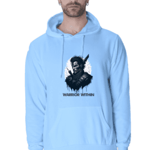 Warrior Within Quote Hoodie – Empowering Warrior Portrait Unisex Sweatshirt