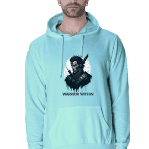 Warrior Within Quote Hoodie – Empowering Warrior Portrait Unisex Sweatshirt