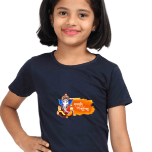 Lord Ganesha T-Shirt with ‘Ganpati Bappa Morya’ Blessing Quote – Divine Tee for Spiritual Souls