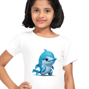 Whimsical Dolphin T-Shirt for Girls – Playful Ocean Design
