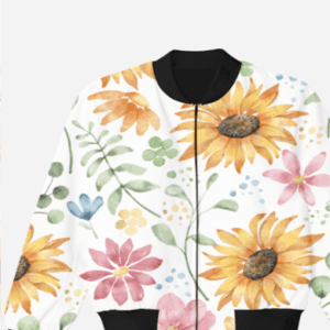 Unisex Floral Pattern Bomber Jacket for Kids