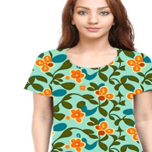 Garden Glamour: Women’s Floral Print T-Shirt
