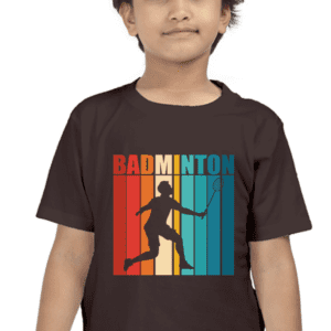 “Smash the Game: Badminton Enthusiast’s T-shirt for Kids