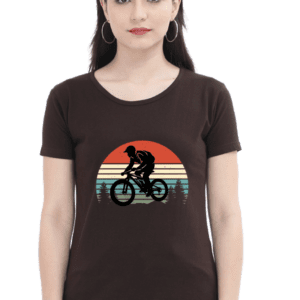 “Sunset Cyclist” T-shirt for Women
