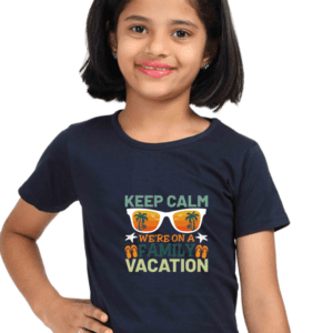 Family Vacation Serenity: Keep Calm Tee for Girls