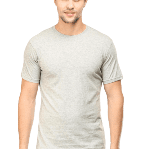 Urban Charisma: Men’s Gray Melange Round Neck T-Shirt