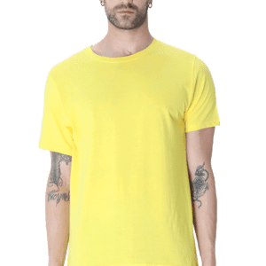 Sunshine Classic: Men’s Yellow Round Neck T-Shirt