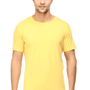 Sunshine Classic: Men’s Yellow Round Neck T-Shirt