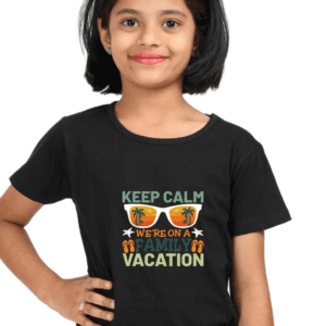 Family Vacation Serenity: Keep Calm Tee for Girls