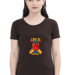“Life is Better with Cricket” Quote T-Shirt for Female