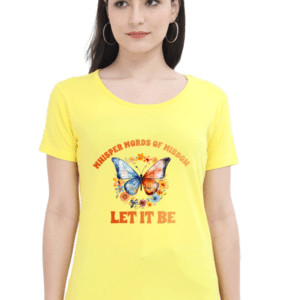 Wisdom Wings: Whisper Words of Wisdom, Let It Be Butterfly T-shirt for Women