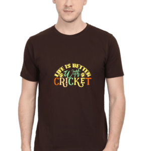 “Life is Better with Cricket” Quote T-Shirt for Men Design 2