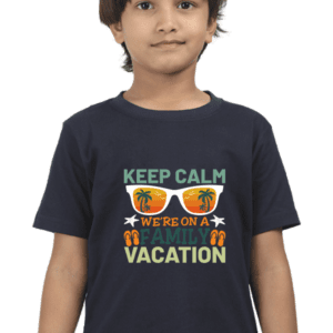 Family Vacation Serenity: Keep Calm Tee for Boys