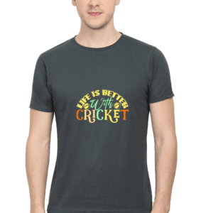 “Life is Better with Cricket” Quote T-Shirt for Men Design 2
