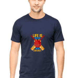 “Life is Better with Cricket” Quote T-Shirt for Men