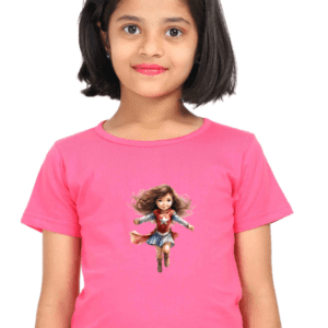 Super Adventure Awaits: Supergirl Adorable Cartoon Kids T-Shirt!