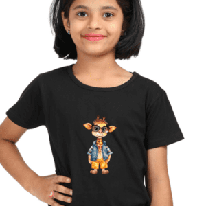 Giraffe Glee: Girls’ Cute Giraffe T-shirt