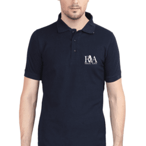 Regal Aura Polo Neck Navy Blue T-Shirt: Elevate Your Style with Distinct Elegance