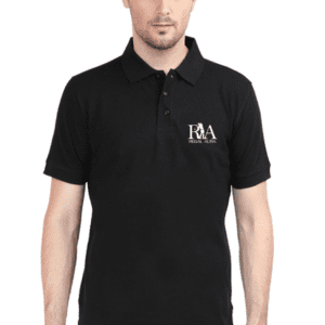 Regal Aura Polo Neck Black T-Shirt: Elevate Your Style with Distinct Elegance