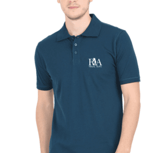 Regal Aura Polo Neck Petrol Blue T-Shirt: Elevate Your Style with Distinct Elegance