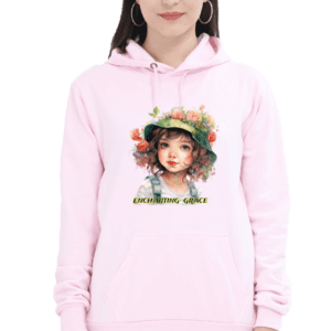 “Whimsical Charm Unisex Hoodie with Adorable Girl and Cat Graphics