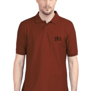 Regal Aura Polo Neck Brick Red T-Shirt: Elevate Your Style with Distinct Elegance