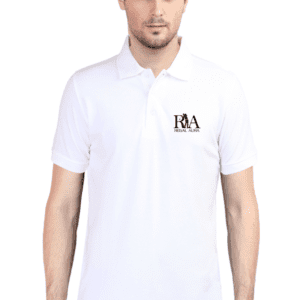 Regal Aura Polo Neck White T-Shirt: Elevate Your Style with Distinct Elegance