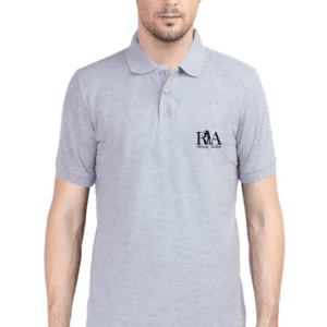 Regal Aura Polo Neck Grey T-Shirt: Elevate Your Style with Distinct Elegance