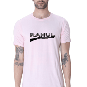 Rahul Typography Tee with Gun Emblem
