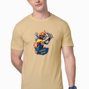 Cricket Fever: Batsman’s Fierce Strike Unisex Supima Tshirt