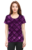 Purple Checks Delight: Women’s All-Over Plaid T-Shirt